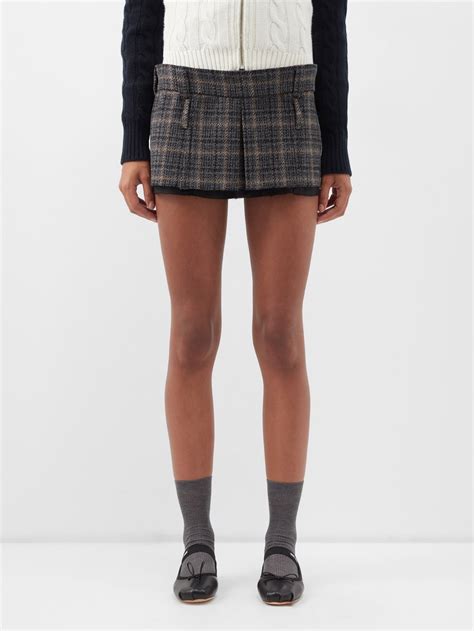 miu miu mini skirt grey|Women's Mini, Maxi and Pencil Skirts .